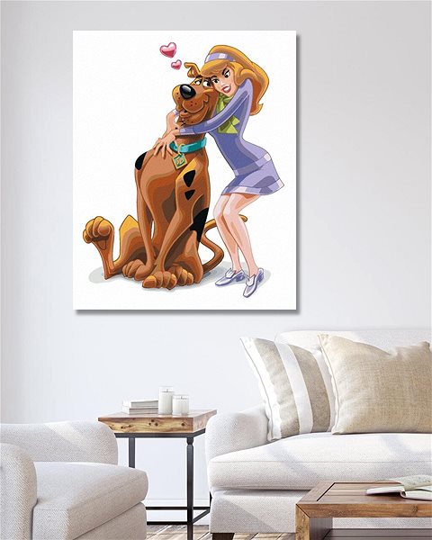 Maľovanie podľa čísel Scooby a Daphne (Scooby Doo), 40×50 cm, vypnuté plátno na rám ...