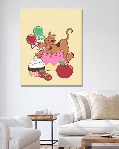 Maľovanie podľa čísel Scooby a sladkosti (Scooby Doo), 40×50 cm, vypnuté plátno na rám ...