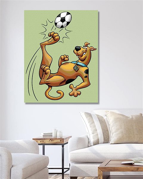 Maľovanie podľa čísel Scooby futbalista (Scooby Doo), 40×50 cm, vypnuté plátno na rám ...
