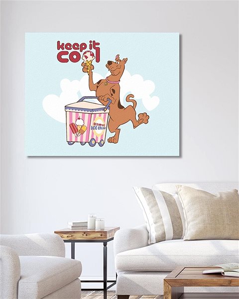 Maľovanie podľa čísel Scooby so zmrzlinou (Scooby Doo), 40×50 cm, bez rámu a bez vypnutia plátna ...