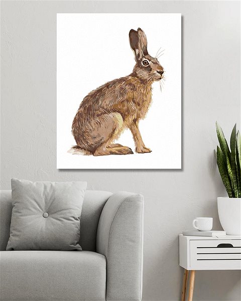 Maľovanie podľa čísel Sediaci zajac, 40×50 cm, bez rámu a bez vypnutia plátna ...