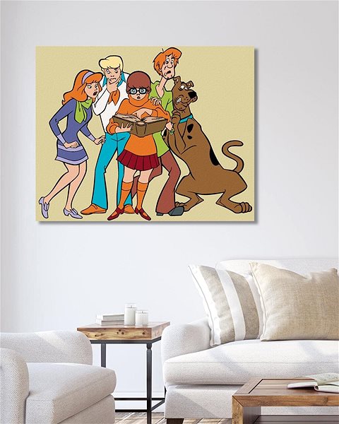 Malování podle čísel Shaggy, Scooby, Daphne, Velma a Fred (Scooby Doo), 40×50 cm, bez rámu a bez vypnutí plátna ...