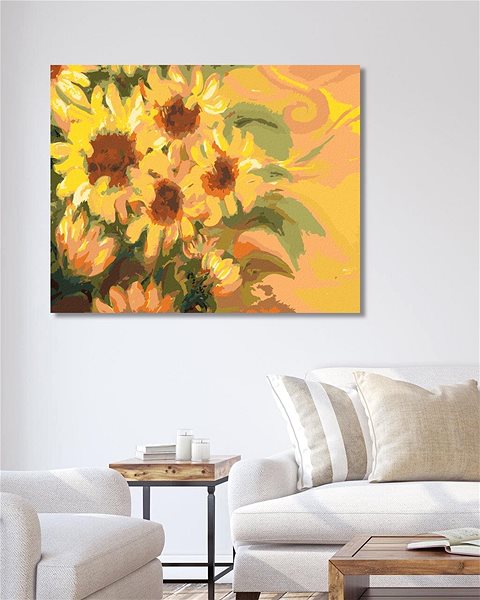 Maľovanie podľa čísel Slniečkové slnečnice, 40 × 50 cm, bez rámu a bez napnutia plátna ...