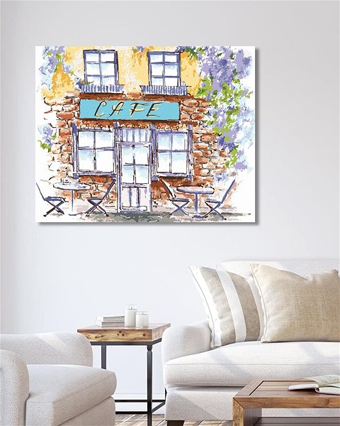Malování podle čísel Stará kavárna v provence, 40×50 cm, bez rámu a bez vypnutí plátna ...