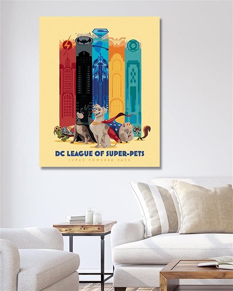 Maľovanie podľa čísel Supermaznáčikovia Super powered pack (DC Liga supermaznáčikov), 40×50 cm, vypnuté plátno na rám ...