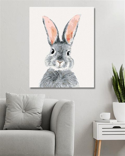 Maľovanie podľa čísel Sivý králik, 80 × 100 cm, plátno napnuté na rám ...