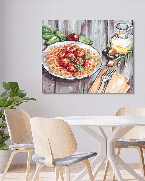 Maľovanie podľa čísel Špagety, 40 × 50 cm, plátno napnuté na rám ...