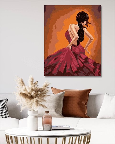 Maľovanie podľa čísel Tanečnice tancujúce flamenco, 80 × 100 cm, bez rámu a bez napnutia plátna ...