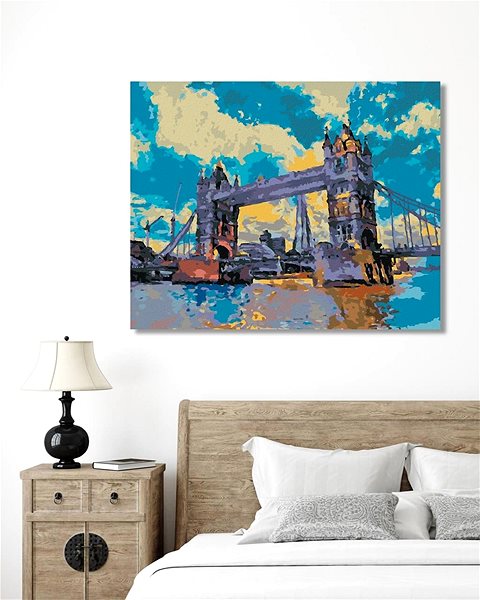 Maľovanie podľa čísel Tower Bridge v Londýne, 40×50 cm, bez rámu a bez vypnutia plátna ...