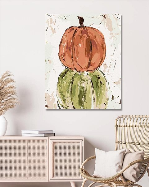 Maľovanie podľa čísel Tri tekvice (Haley Bush), 40×50 cm, vypnuté plátno na rám ...