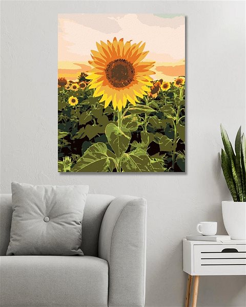 Maľovanie podľa čísel Úžasná slnečnica, 80 × 100 cm, bez rámu a bez napnutia plátna ...