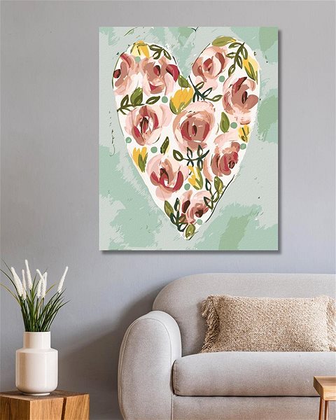 Maľovanie podľa čísel Valentínske srdce (Haley Bush), 80 × 100 cm, plátno napnuté na rám ...