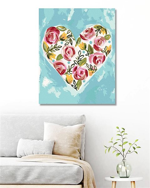 Maľovanie podľa čísel Valentínske srdce II (Haley Bush), 80 × 100 cm, bez rámu a bez napnutia plátna ...