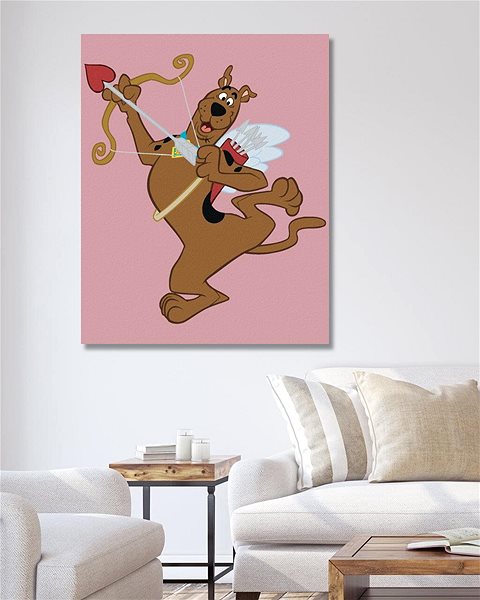 Maľovanie podľa čísel Valentínsky Scooby (Scooby Doo), 40 × 50 cm, bez rámu a bez napnutia plátna ...