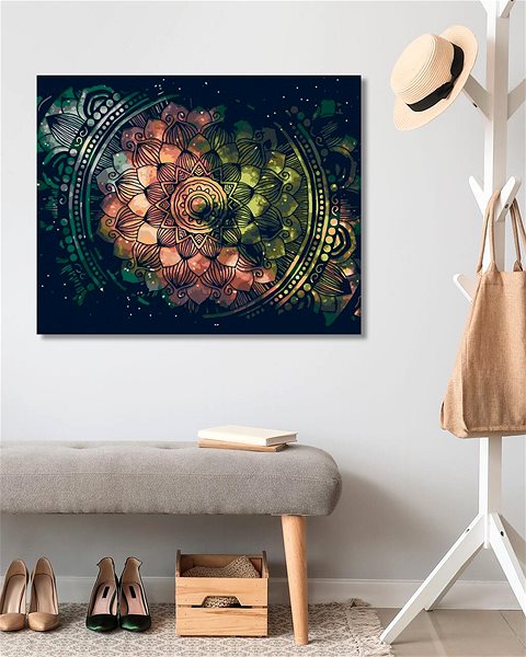 Maľovanie podľa čísel Vesmírna mandala, 40 × 50 cm, napnuté plátno na ráme ...