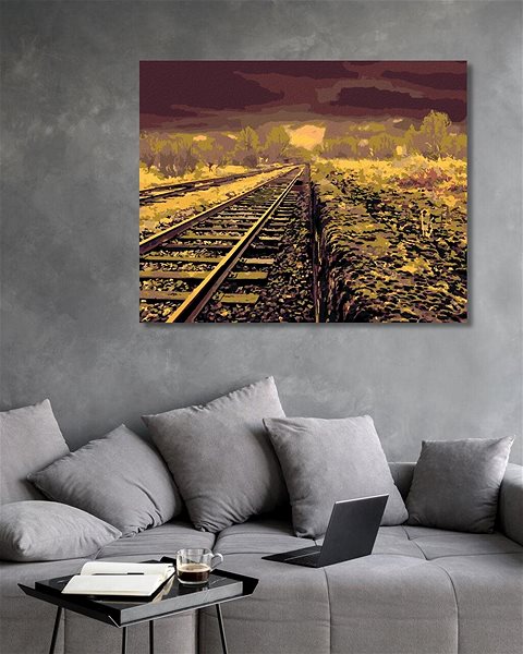 Maľovanie podľa čísel Vlakové koľaje v Pakistane, 40×50 cm, bez rámu a bez vypnutia plátna ...