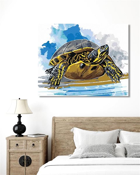 Maľovanie podľa čísel Vodná korytnačka, 40 × 50 cm, bez rámu a bez vypnutia plátna ...