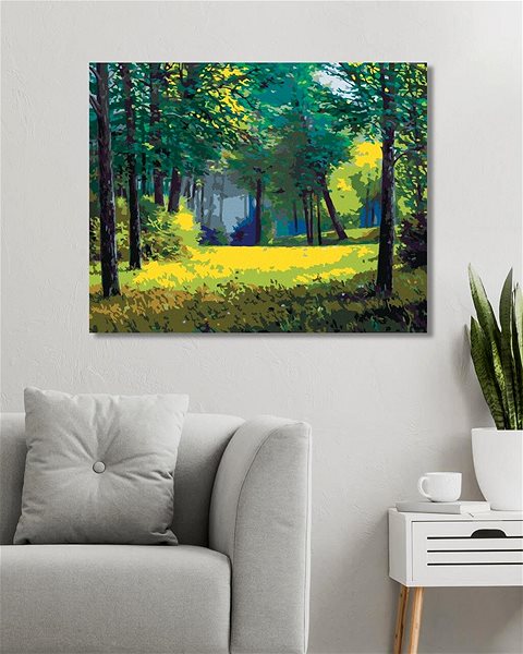 Maľovanie podľa čísel Vzdušný les, 40×50 cm, vypnuté plátno na rám ...