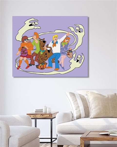 Maľovanie podľa čísel Záhady s.r.o. a duchovia o Halloweene (Scooby Doo), 40×50 cm, bez rámu a bez vypnutia plátna ...