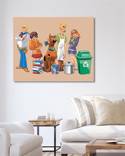 Maľovanie podľa čísel Záhady s.r.o. ako domáci majstri (Scooby Doo), 40×50 cm, bez rámu a bez vypnutia plátna ...