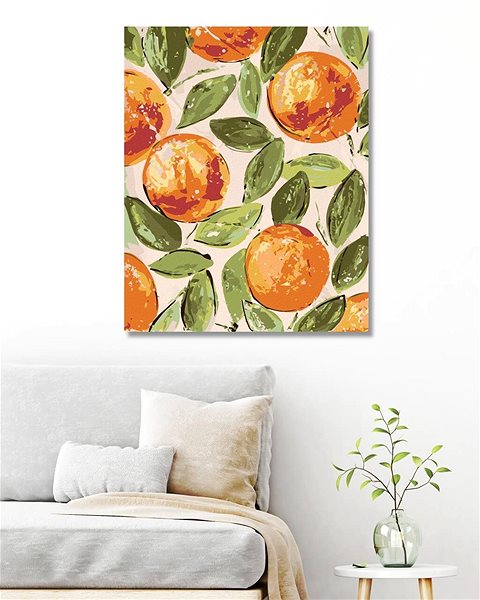 Maľovanie podľa čísel Zátišie pomaranče (Haley Bush), 80 × 100 cm, bez rámu a bez napnutia plátna ...