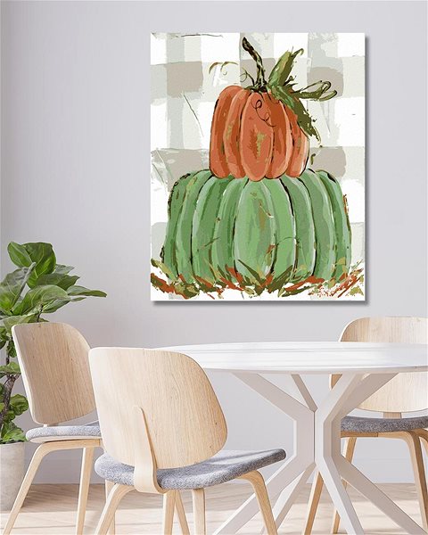 Maľovanie podľa čísel Zelená a oranžová tekvica (Haley Bush), 40 × 50 cm, plátno napnuté na rám ...