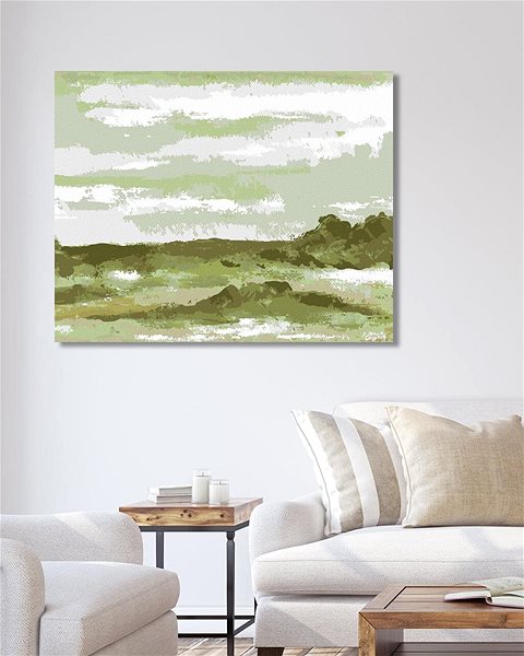 Maľovanie podľa čísel Zelená krajina (Haley Bush), 80 × 100 cm, bez rámu a bez napnutia plátna ...