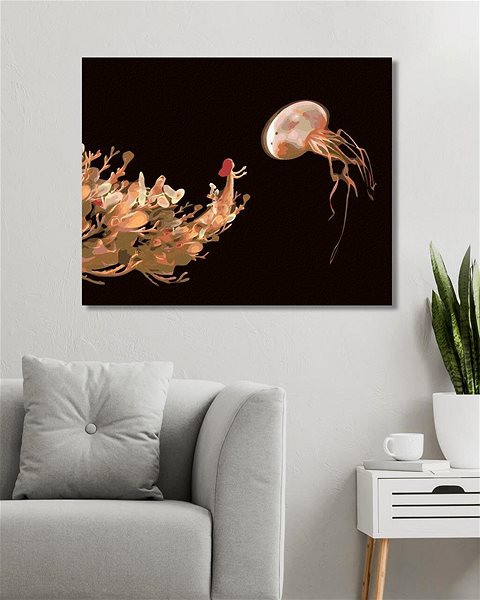 Maľovanie podľa čísel Žena naťahujúca sa po medúze, 40×50 cm, bez rámu a bez vypnutia plátna ...