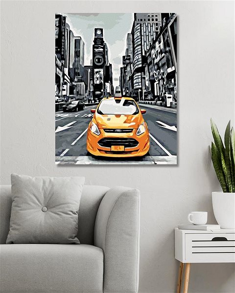 Maľovanie podľa čísel Žlté taxi v New Yorku, 40×50 cm, bez rámu a bez vypnutia plátna ...
