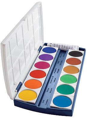 Aquarell-Farben HERLITZ 12 herausnehmbare Farben, Palettendeckel ...