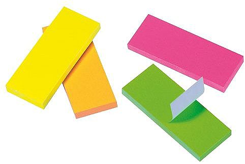 Note pad HERLITZ 20 x 50 mm, 4 x 50 sheets, neon colours.