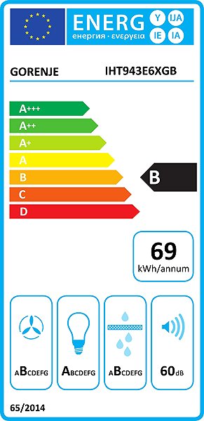 GORENJE IHT943E6XGB cooker hood Energy Label