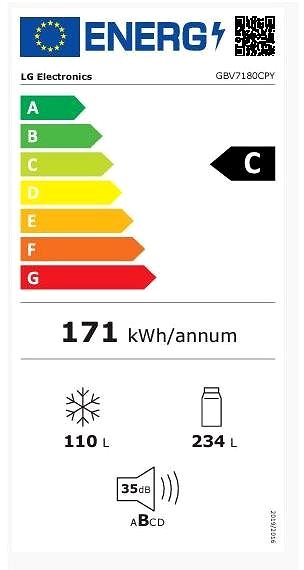 Refrigerator LG GBV7180CPY Energy label