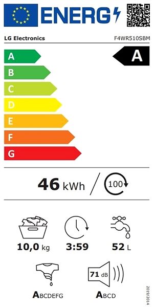 LG F4WR510SBM washing machine energy label
