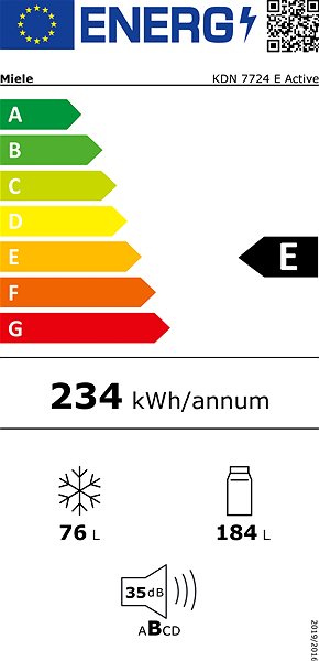 Built-in fridge MIELE KDN 7724 E Active Energy label
