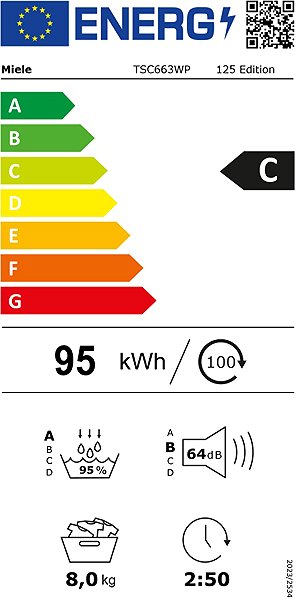 MIELE TSC 663 WP 125 Edition tumble dryer Energy label