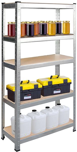 Shelving Unit Humberg Metal storage shelf 180 × 90 × 40 cm silver ...