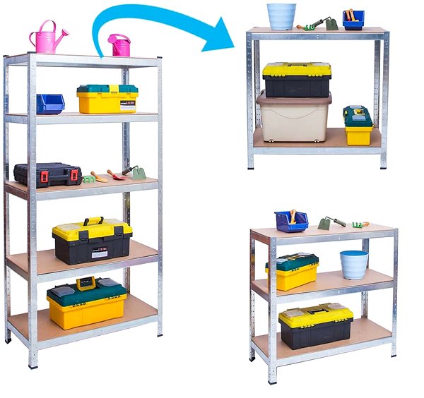 Shelving Unit Humberg Metal storage shelf 180 × 90 × 40 cm silver ...
