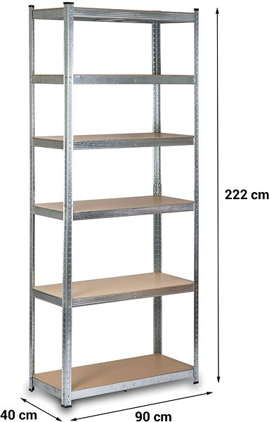 Shelving Unit Humberg Metal storage rack 222 × 90 × 40 cm HR-814 ...