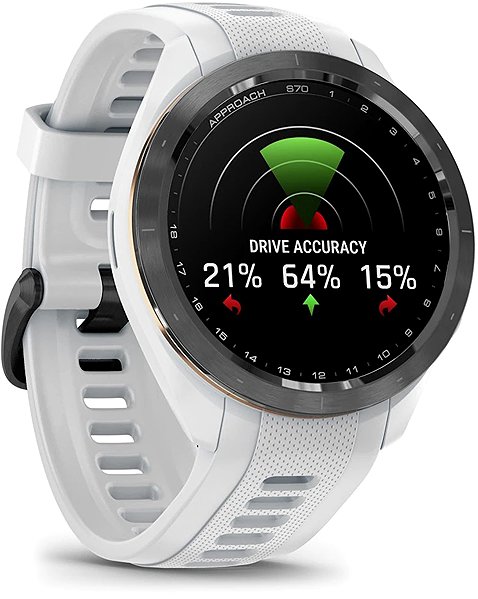 Smart Watch Garmin Approach S70 42mm fekete kerámia, fehér szíjjal ...