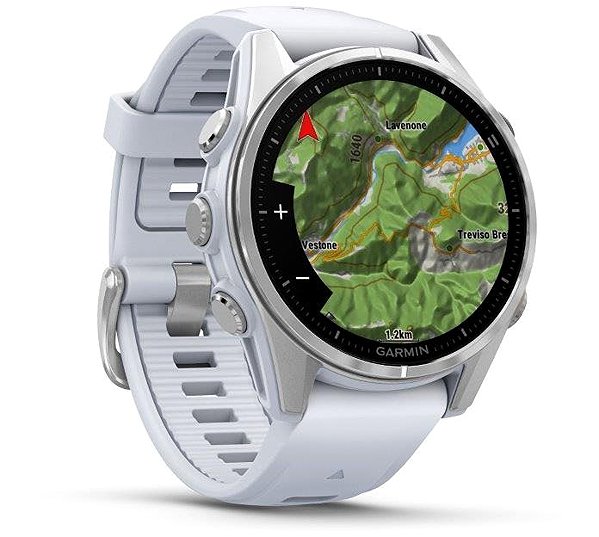 Smart Watch Garmin Fenix 8 43mm AMOLED, ezüst, fehér szilikon szíjjal ...