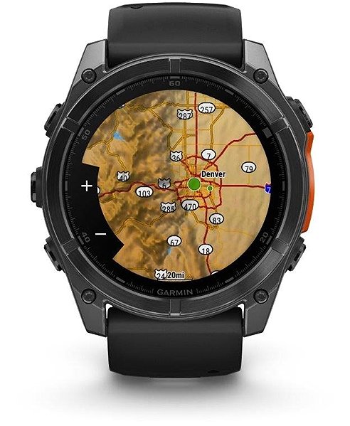 Smart Watch Garmin Fenix 8 51mm AMOLED, sötétszürke, fekete szilikon szíjjal ...