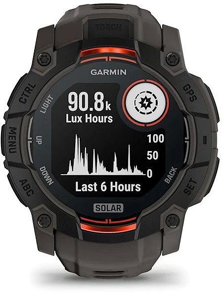 Smart Watch Garmin Instinct 3 50mm Solar, fekete, sötétszürke szíjjal ...