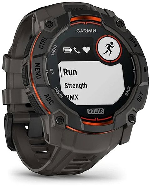 Smart Watch Garmin Instinct 3 50mm Solar, fekete, sötétszürke szíjjal ...
