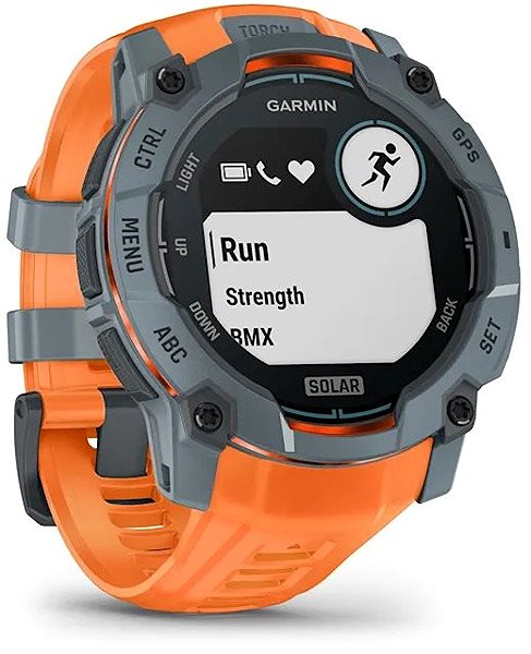 Smart Watch Garmin Instinct 3 50mm Solar, szürke, narancs szíjjal ...