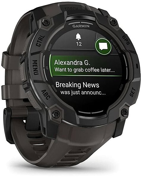 Smart Watch Garmin Instinct 3 50mm AMOLED, fekete, sötétszürke szíjjal ...