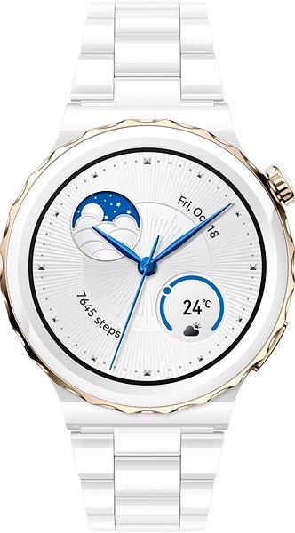 Smart Watch Huawei Watch GT 3 Pro 43 mm White Ceramic Strap Screen