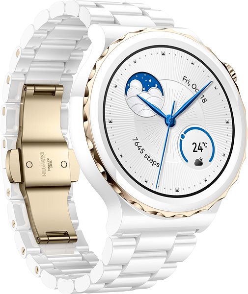 Smart Watch Huawei Watch GT 3 Pro 43 mm White Ceramic Strap Lateral view