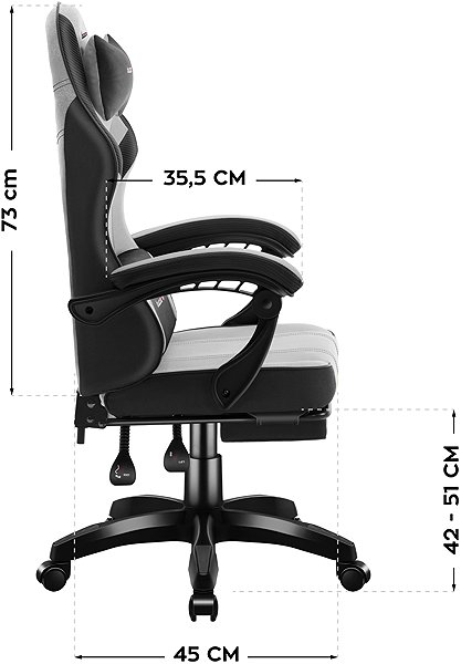 Gaming Chair Huzaro Swivel chair Force 3.7 grey ...