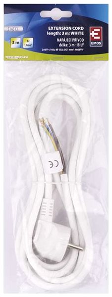 Napájací kábel EMOS Flexo šnúra PVC 3× 1,0 mm2; 3 m, biela ...